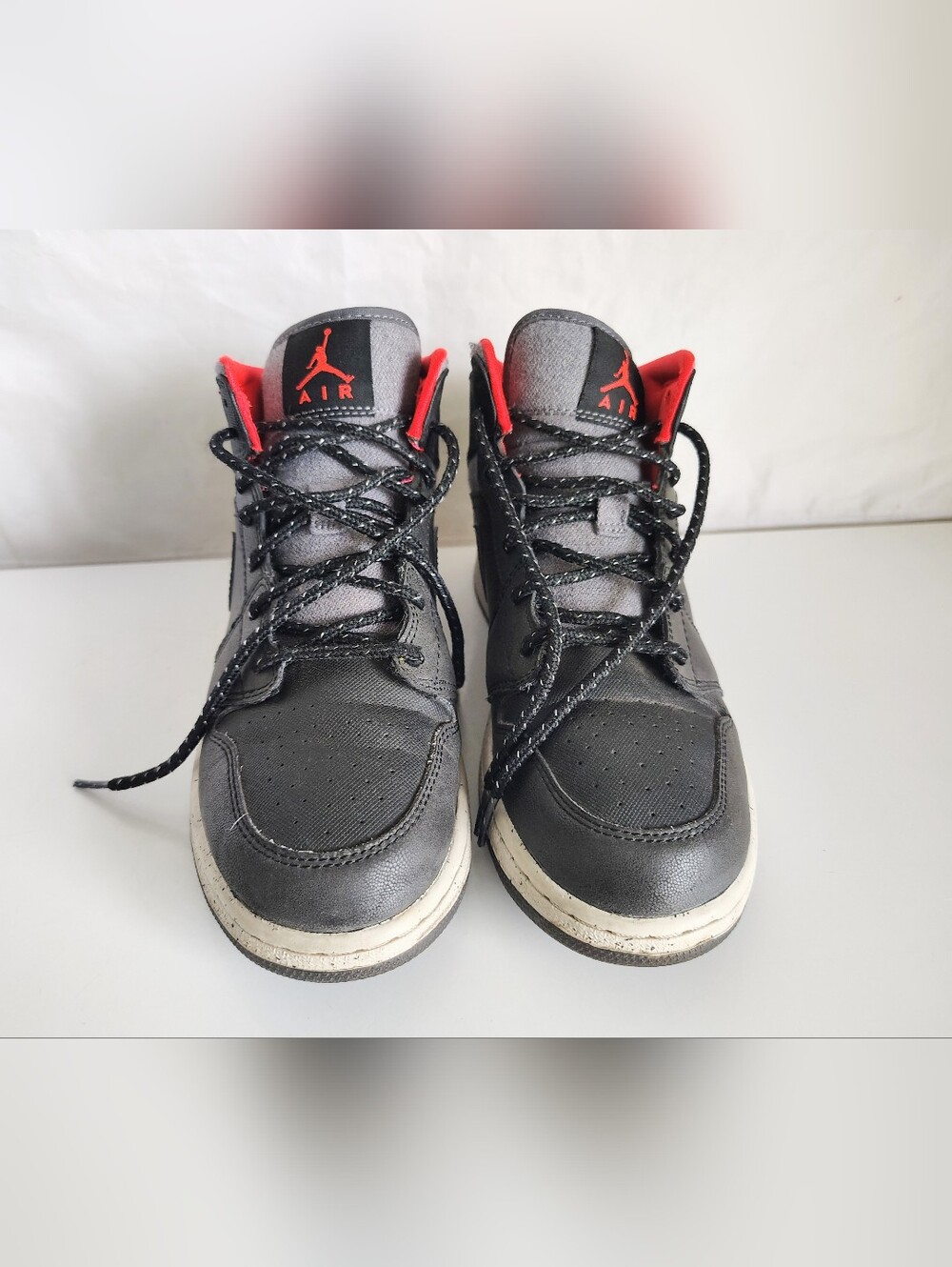 Nike Air Jordan 1 Mid BG Cement Youth 6.5 Sneakers